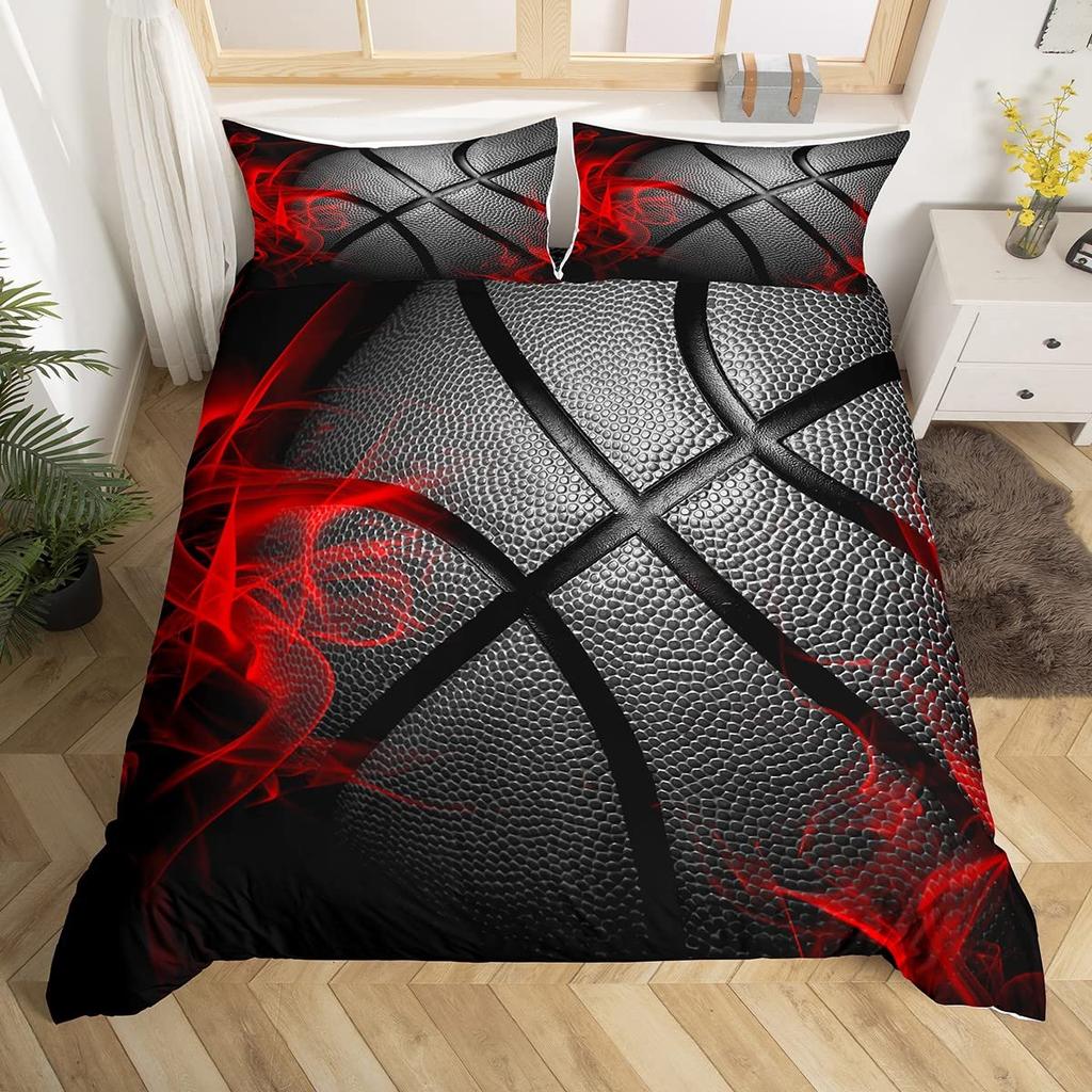 Basketball Duvet Cover Set Sports Theme Bedding Set For Boys Teens Men With Motivated No Failure Pattern Soft Comforter Cover