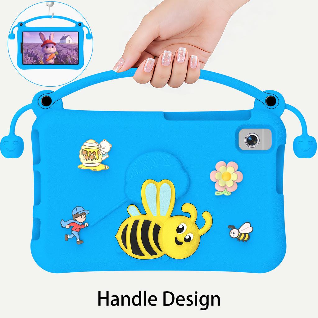 EVA Case For Samsung Galaxy Tab A11 / A9 / A7 Lite 8.7-inch / A 8.0 (2019) / Lenovo Tab K9 Bee Style Kickstand Tablet Cover with Carry Handle