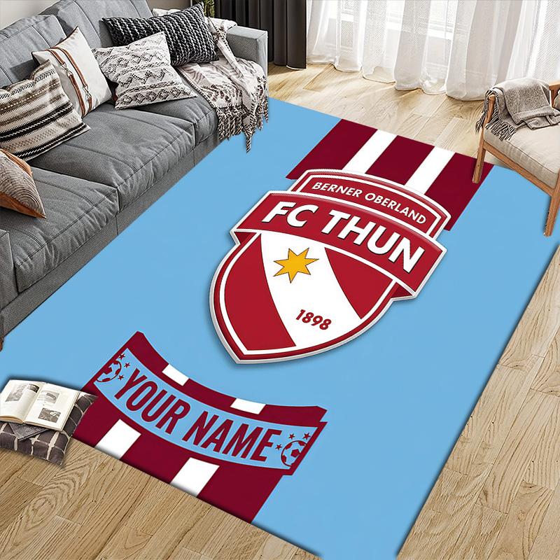 Custom Name Toronto FC2 Flannel Pattern Square Carpet,Area Rug,Carpet Rug for Living Room Bedroom Sofa Playroom Decor,Non-slip Floor Mat