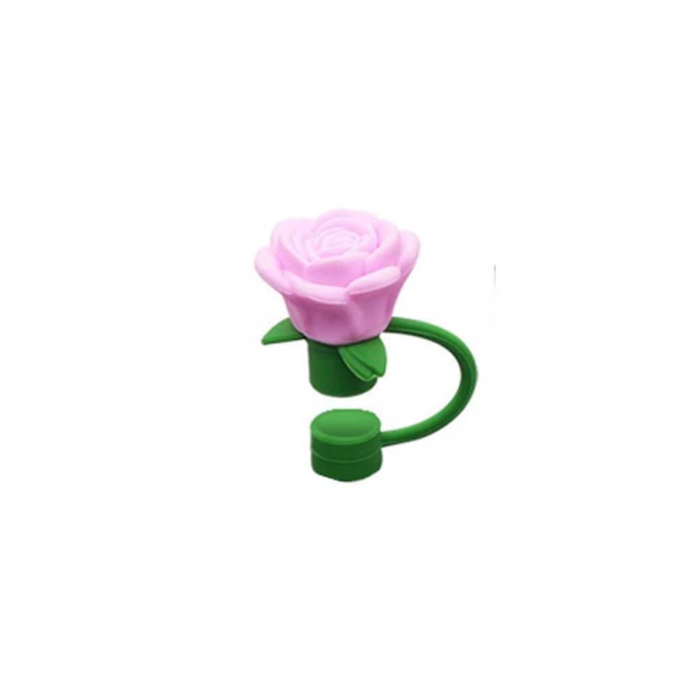 Silicone Rose Flower Straw Cover Heat-resistant Straw Covers Cap Cup Accessorie for Stanley Cup