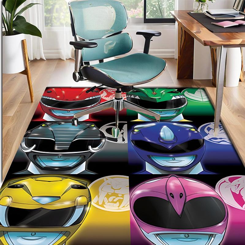 Mighty Morphin Power Rangers Pattern Rug, Indoor/Outdoor Mat, for Picnic, Gameroom, Bedroom, Office, Living Room, Home Decor Carpet, Birthday Gift