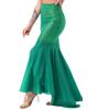 Women Shiny Sequin Fish Tail Long Maxi Dress Halloween Cosplay Theme Party Costume