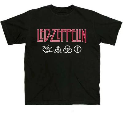 Футболка мужская с лицензионным логотипом и символикой Led Zeppelin Джимми Пейдж