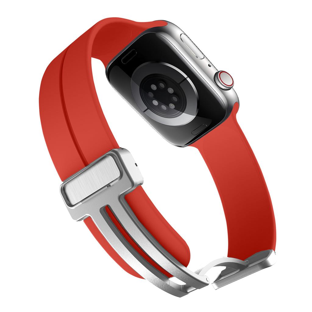 Strap For Apple watch bands 44mm 45mm 40mm 41mm 46mm 49mm Magnetic Silicone correa Bracelet iWatch Series 11 10 8 se 9 ultra 2 3