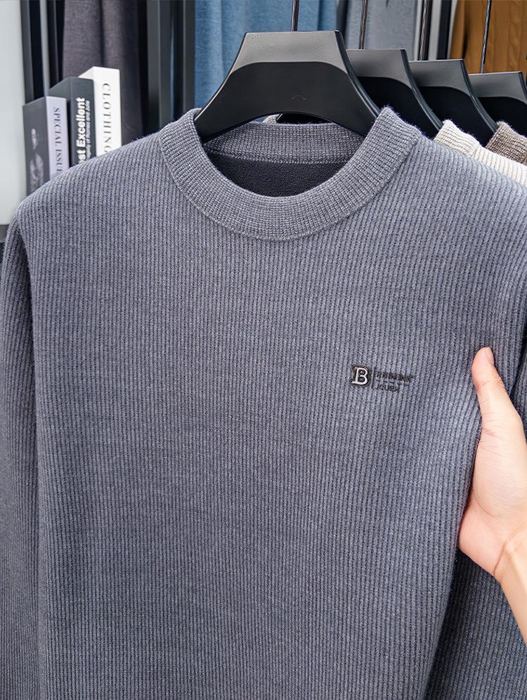 Men’s Winter Mink Velvet Thick Knit Sweater - Round Neck Luxury Casual Pullover