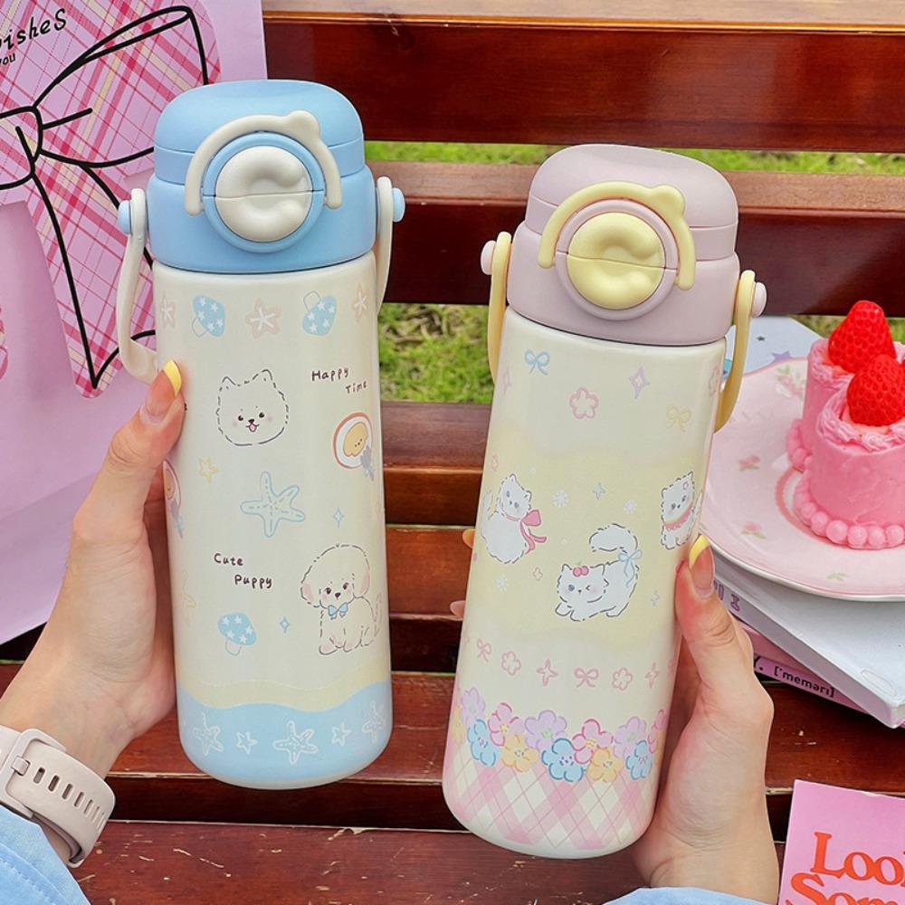 316 Stainless Steel Water Bottles Cartoon Kitten Insulated Cup Trendy Thermal Cup  for Travel
