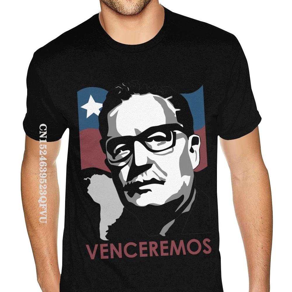 Хлопковая футболка Сальвадора Альенде Venceremos Оверсайз Мужские футболки Печатные топы Футболка для мужчин Хлопковые футболки Уникальный Преобладающий