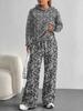 Tie-dye European, American autumn and winter 1116 casual long-sleeved suit women's hooded sweater trousers two-piece flower set