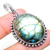 Labradorite Gemstone 925 Sterling Silver Gift Jewelry Pendant 1.93"