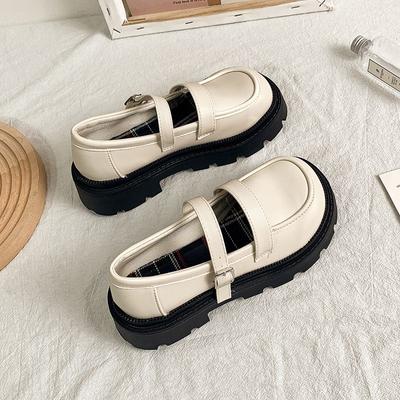 Модные белые черные симпатичные женские туфли Kawaii Leather High On Platform Женская обувь Light Offers Стильная осенняя повседневная обувь по низкой цене A