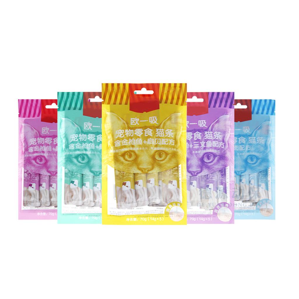 5x14г Лакомства для кошек, которые можно лизать, Влажные лакомства, Минералы, Поливитамины, Протеин, Здоровые лакомства для кошек с кошачьей мятой для кошек, Тунец, Лосось
