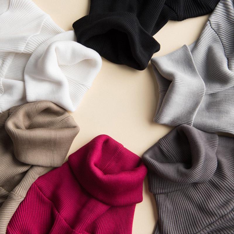 Шелковый топ Yuyue с полувысоким воротником и длинными рукавами для женщин — облегающий крой, шелковая ткань Mulberry с деревянной окантовкой, идеально подходит для осени и зимы.