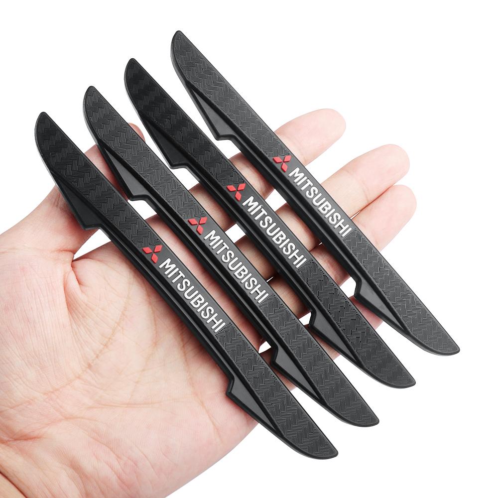 4PCS Car Door Anti-collision Strip Bumper Protection Sticker Rear View Mirror Anti-scratch Parts For Mitsubishi Ralliart Pajero
