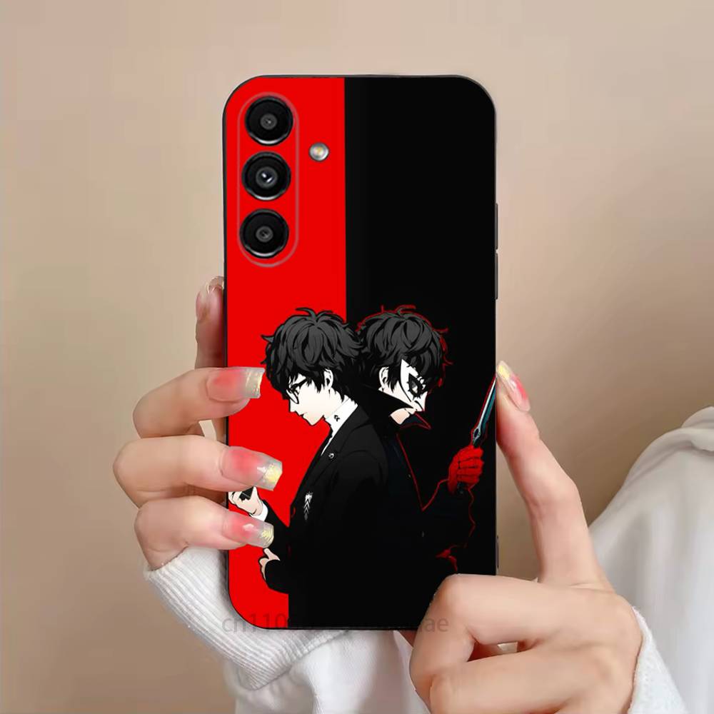 Game P-Persona 5 Phone Case For Samsung S25,24,23,22,21,S20,Ultra,Plus,FE Black Soft Cover