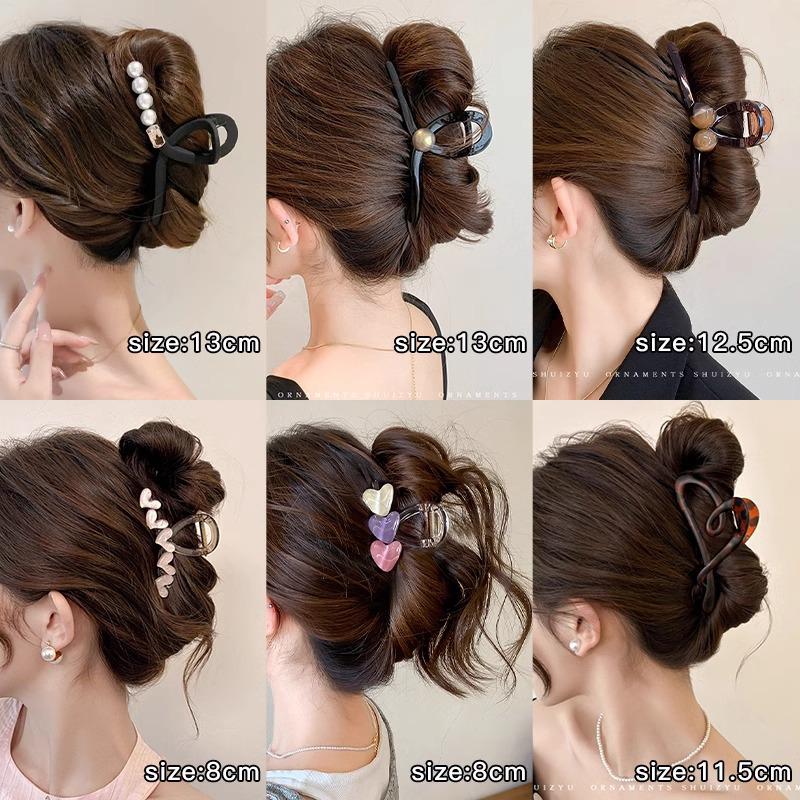 Элегантная большая заколка для волос для женщин 2025 - Шикарный дизайн 'акула' для густых волос