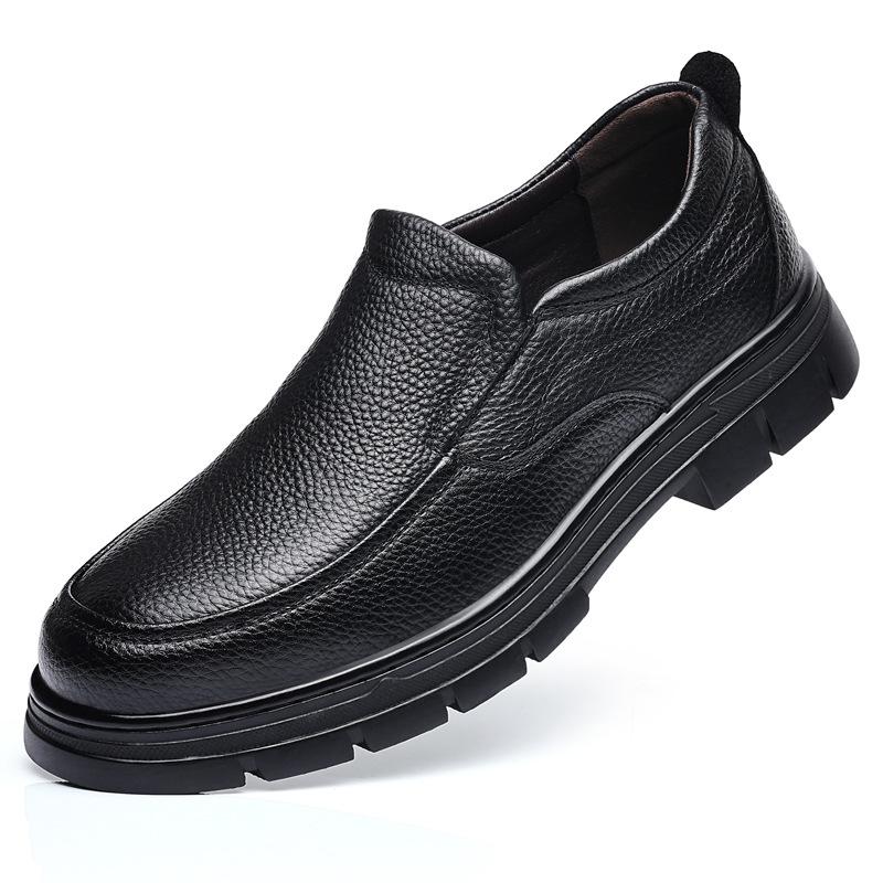 2024 осень новые мужские деловые повседневные кожаные туфли мужские кожаные дышащие туфли для пап среднего возраста комбинезоны 8981