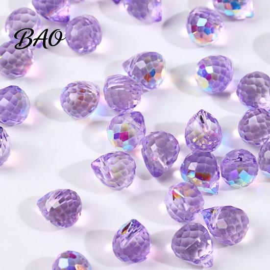 Wedding Craft Accessories Faceted Teardrop Glass Beads, Water Drop Loose Spacer Top Drilled Crystal DIY Earring Necklace Components Beads for