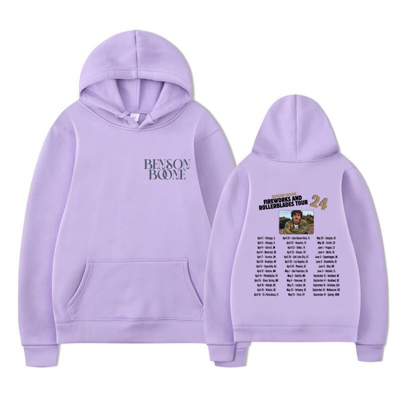 Benson Boone Hooded Sports Sweater Fireworks And Roller Skating Hooded Spring Street World Tour