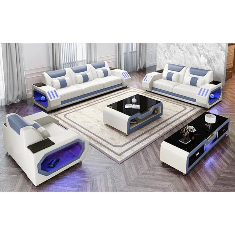 European Style LED Multifunctional Business Sofa Combo for Large Living Rooms
