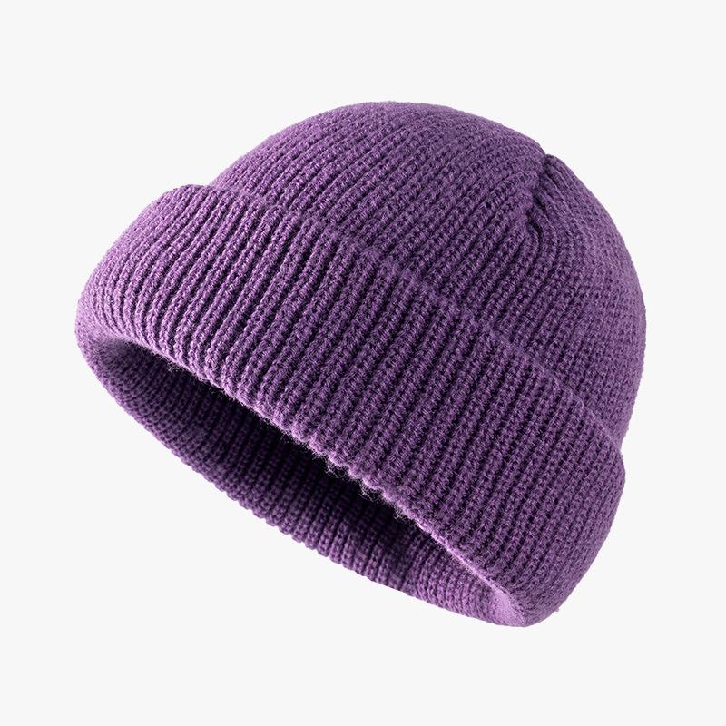 Winter Acrylic Warm Bean Hat Cute and Versatile Light Plate Wool Cold Proof Flip Knit Hat