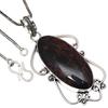 Pendant Mahogany Obsidian Gemstone Handicraft Valentine'Day Silver Jewelry 2"