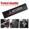 Car Styling Seat Belt Cover Leather Seatbelt Shoulder Strap Protector Pads For Mitsubishi L200 EVO ASX Colt Eclipse Pajero EX
