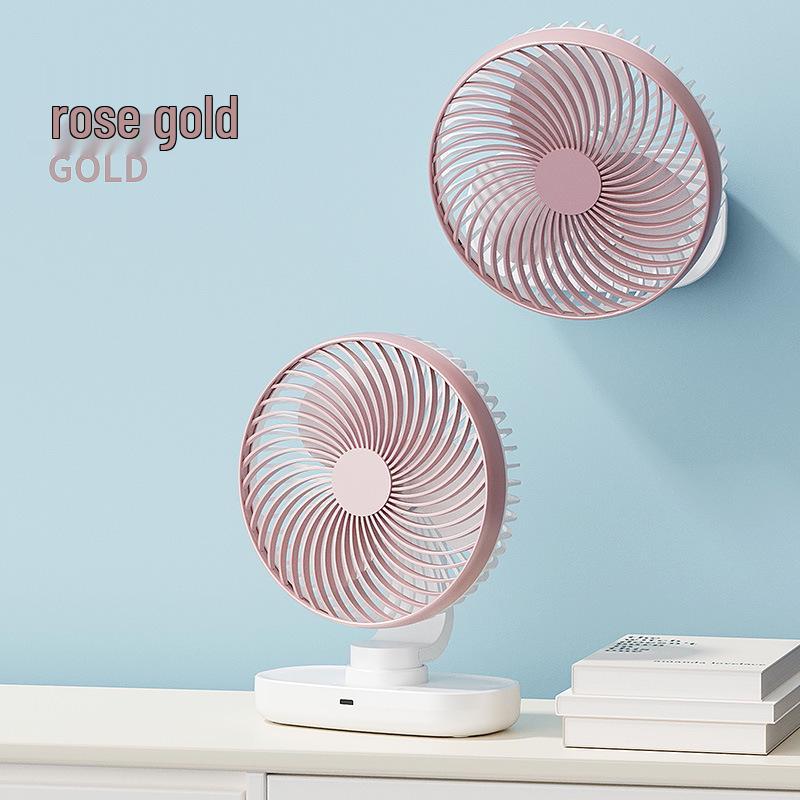 USB Rechargeable Desktop Fan - Silent, Dual-Use with Brushless Motor