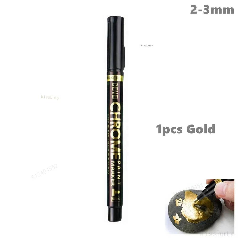 1-5Pcs Chrome Paint Marker Reflective Fluid Mirror Paint Pen 2mm Silvery Ink For DIY Car Styling Model Metal Wood Plastic Stone