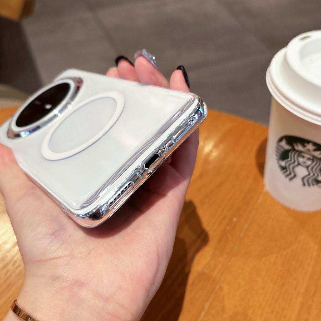 Креативное магнитное притяжение подходит для Huawei Mate70pro + матовый чехол для мобильного телефона mate70 прозрачный акрил противоударный.