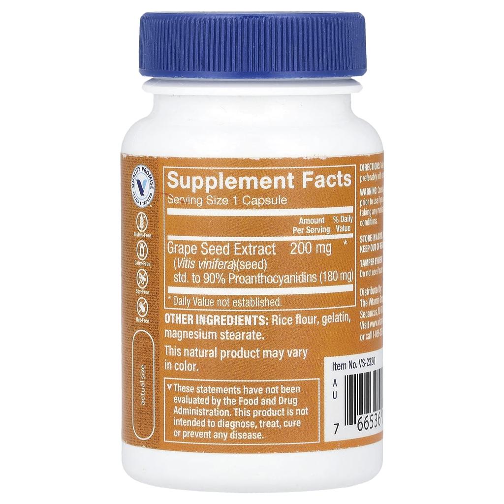 Grape Seed Extract, 200Mg, 60 Capsules