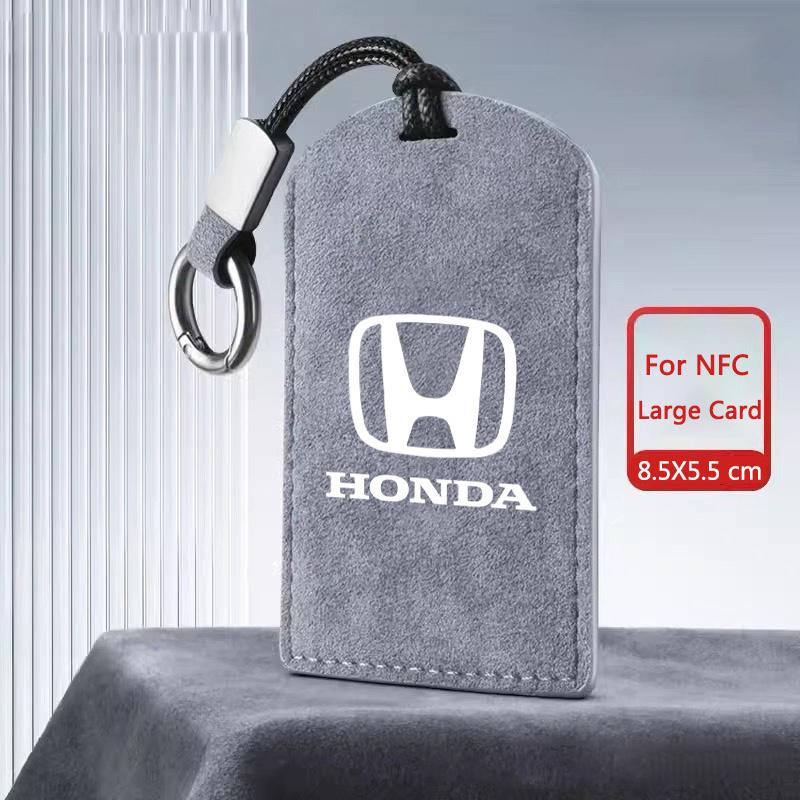 Suede Car NFC Card Key Case Full Cover Protector Keyring Shell Fob Auto Accessory For Honda New Civic 11th Gen ZRV Integra 2023 UQ8 12s