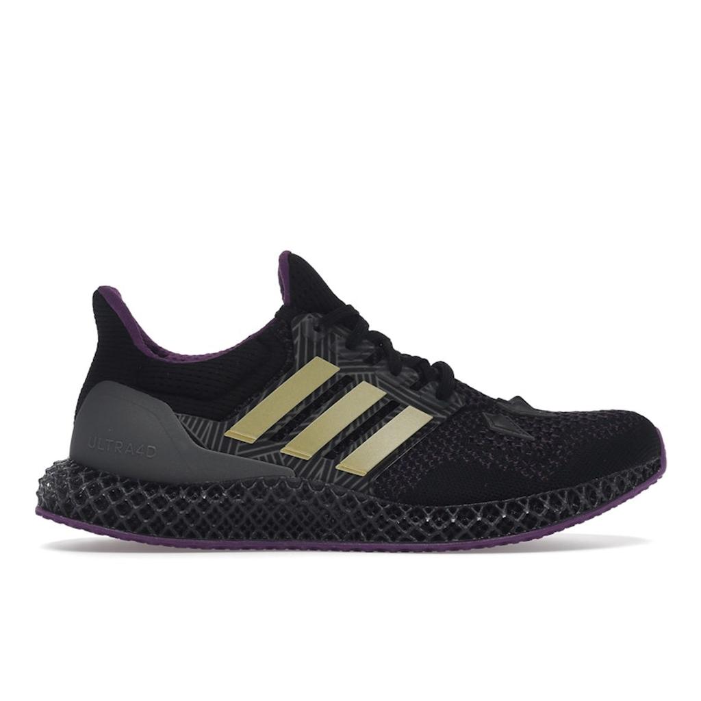 Marvel X Adidas Ultra 4D Black Panther Men Sneakers Core-Black Gold-Metallic Tribe-Purple HQ0949