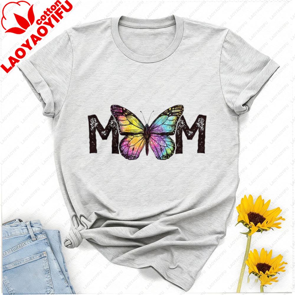 Custom Mom Butterfly Shirt Mom Life Shirt Mothers Day Gift Mothers Day Mama Shirt Happy Mothers Day Harajuku Women Clothing