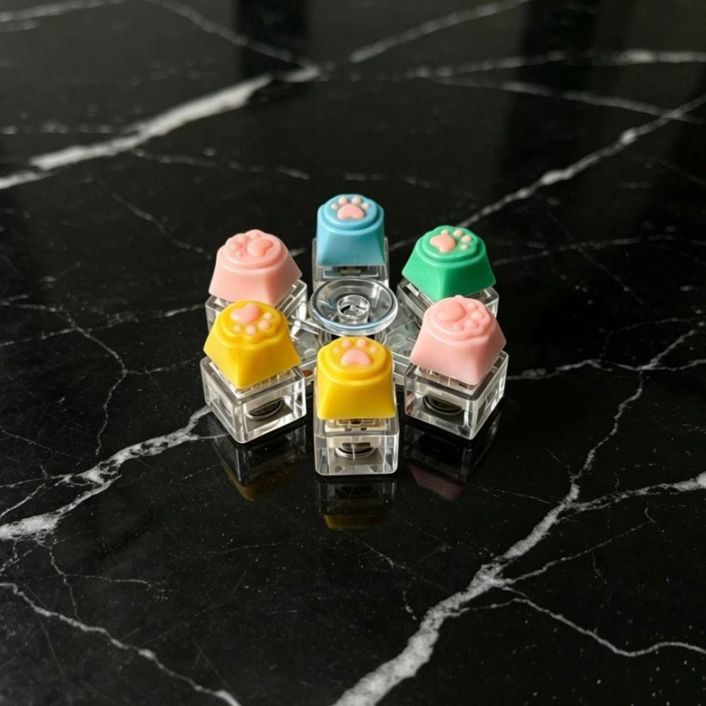 Relief Stress Keyboard Keychain 6 Keys Button Keyboard Clicker Toy Fidget Keychain For Gifts