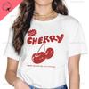Летняя женская мода с принтом вишни, топы с круглым вырезом, футболки, цветочные графические рукава, женская уличная одежда, простая