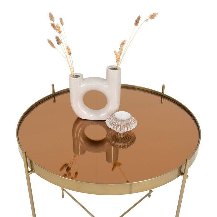 House Nordic Table basse Scarlett 48x48 cm Rond Laiton 444098