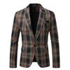 Men's Spring Casual Stand Collar Long Sleeve Single Breasted Suit