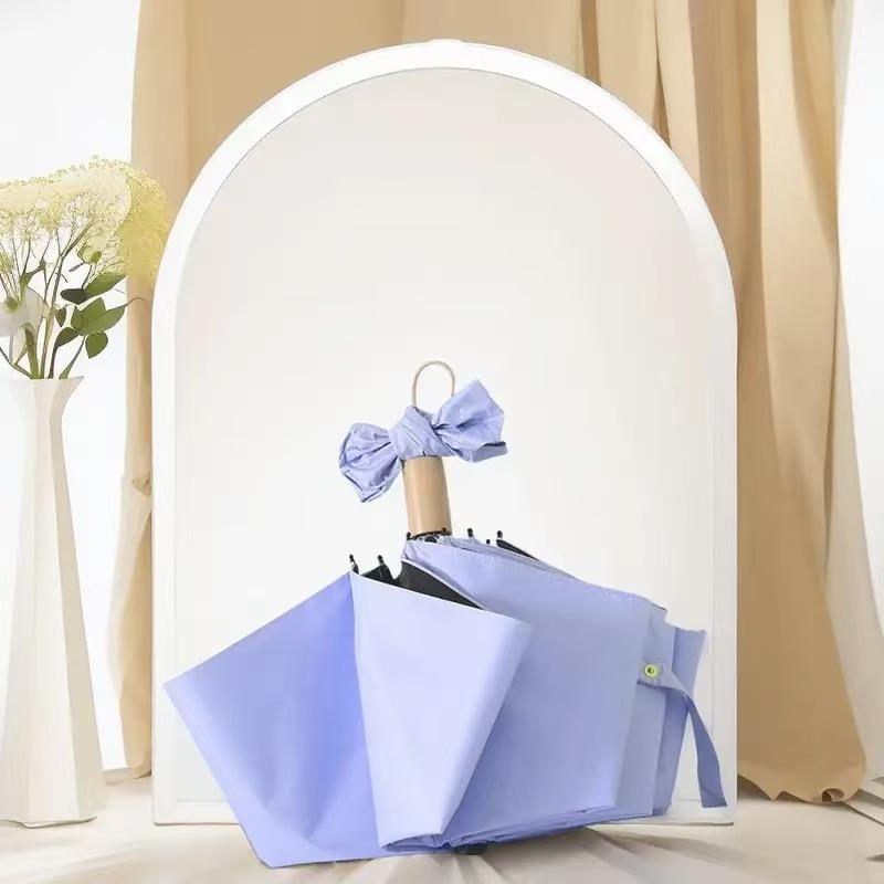 Полностью автоматический трехслойный зонт с черным клеем и защитой от УФ-лучей с логотипом для дождя или солнца