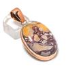 Silver Leaf Jasper Gemstone Copper Jewelry Pendant 2.05"