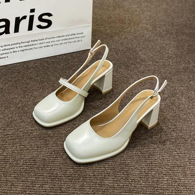 Модные женские босоножки на толстом каблуке, летняя мода, новые женские туфли с квадратным носком, деловые туфли на каблуке