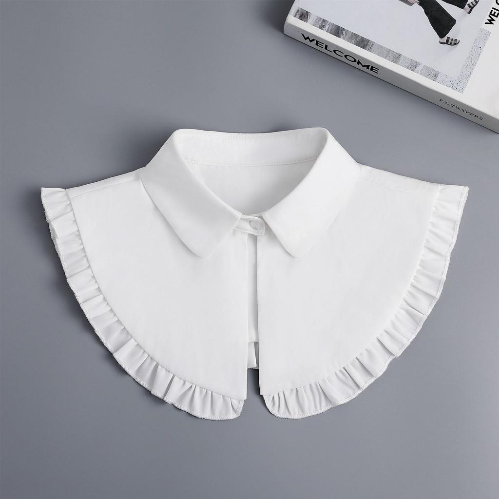 White Solid Color Fake Collar For Women Ladies False Shirt Blouse Detachable Collar Neckwear Female Neck Collar Fuax Cols