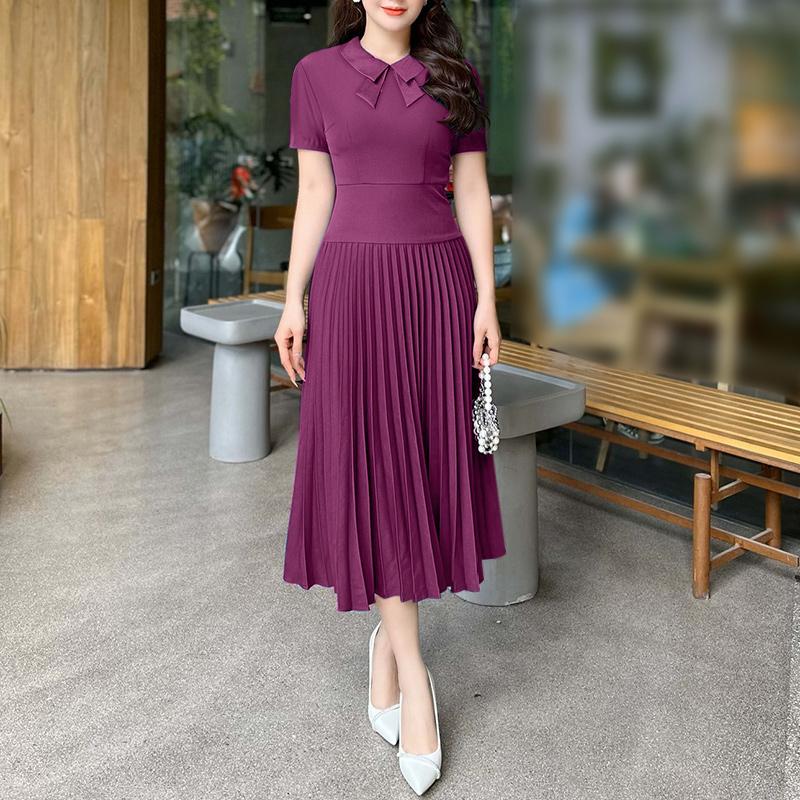 ZANZEA Женское летнее повседневное плиссированное платье с коротким рукавом