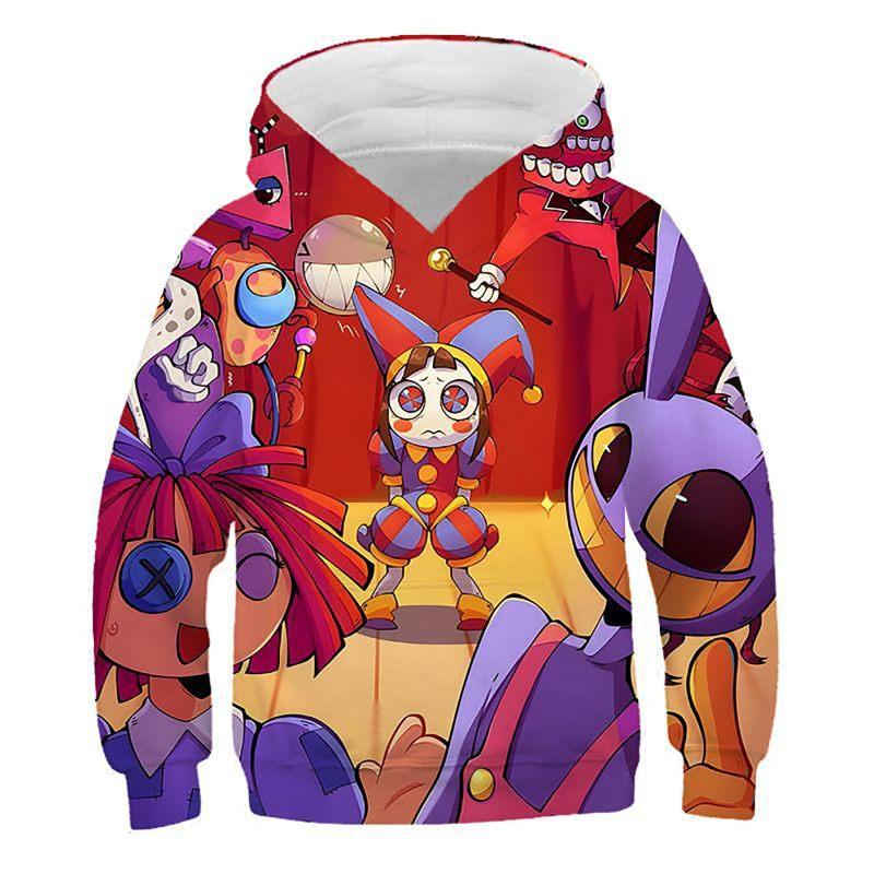 4-14 Years Children's Kids Cute Boys and Girls Lightweight  3D Cartoon Graphic Print Polyester Hoodies Tops