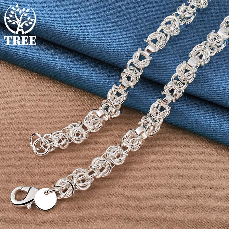 Ювелирные изделия из стерлингового серебра 925 пробы, 7 мм, 20 дюймов, ожерелья-цепочки