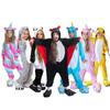 Kids Winter Jumpsuit Unicorn Pajamas Kigurumi Animal Giraffe Pyjamas Boys Girls Onesies Cosplay Flannel Rabbit Sleepwear Children Costume