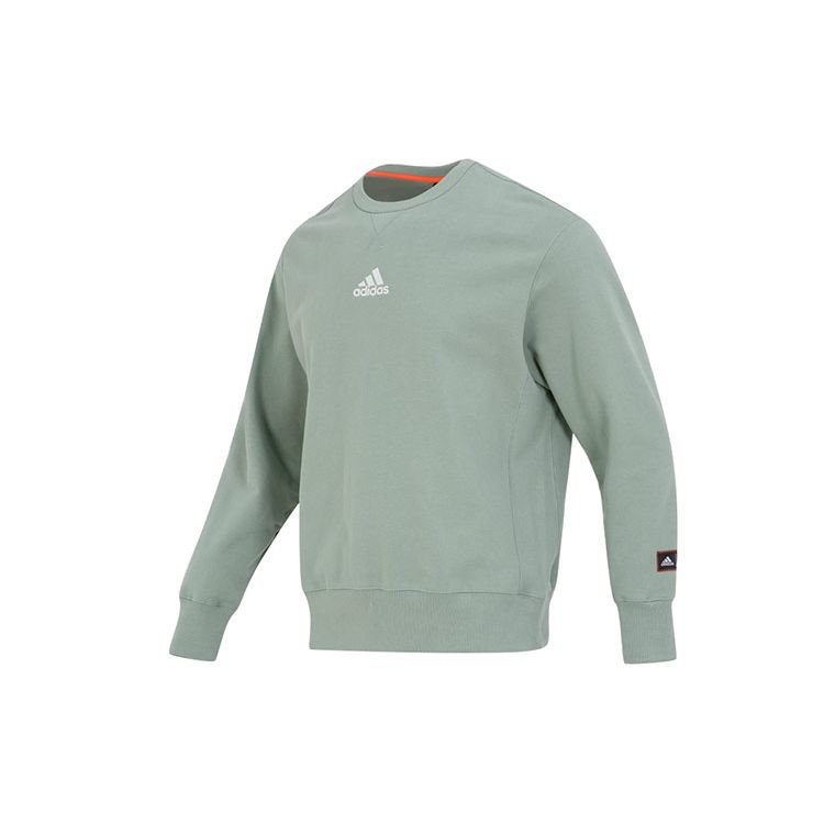 adidas Унисекс Свободная толстовка Elev Crew Серебристо-зеленая IK7686