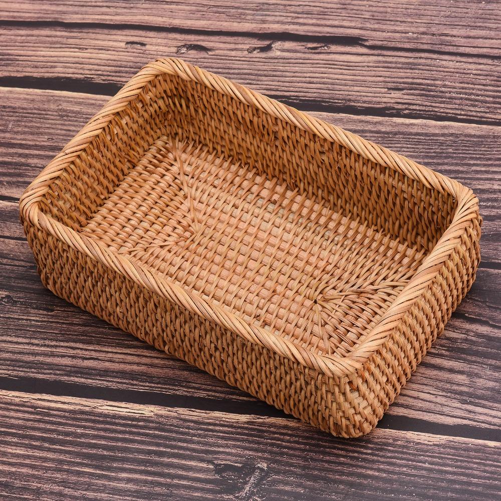 Плетеная корзина для хранения из ротанга, ручной работы, для закусок и игрушек, корзина для хранения закусок