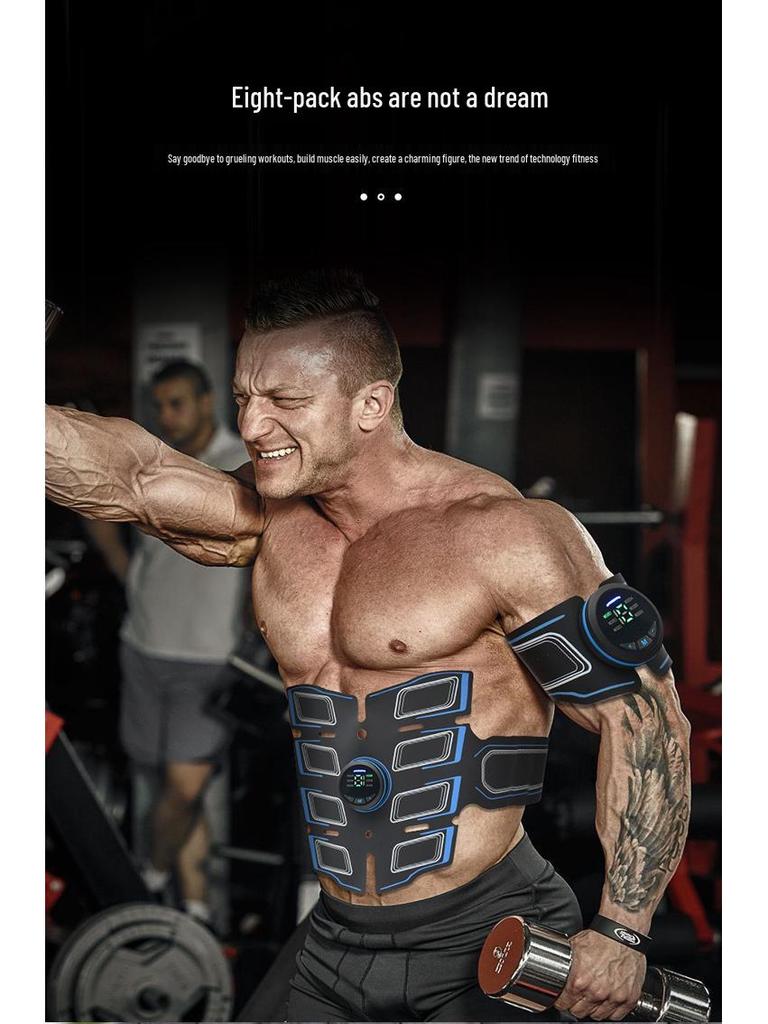 Перезаряжаемый EMS Умный Тренажер для Пресса с Цифровым Дисплеем - Стимулятор Мышц и Массажер Фитнес-Оборудование.