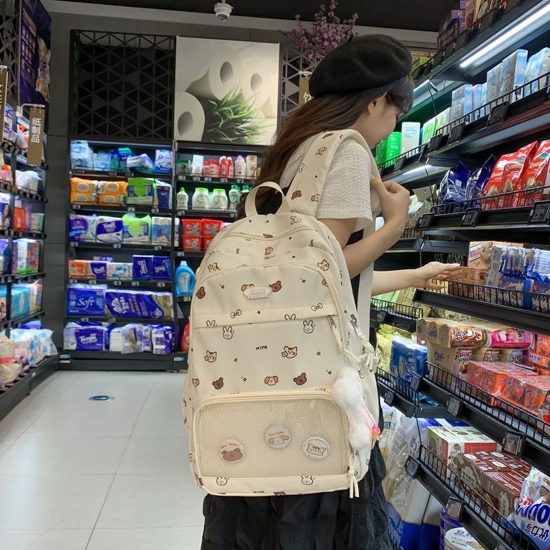 Студенческий школьный рюкзак с мультяшным принтом, легкий рюкзак большой вместимости