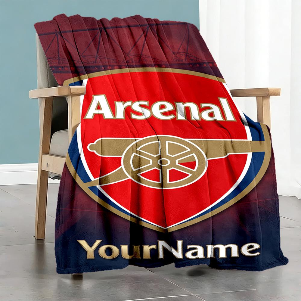 Arsenal Personalized Text Blanket Cozy Customizable Blanket Durable Comfort Throw For Chair Seaside Bedding Bed Four Seasons Universal